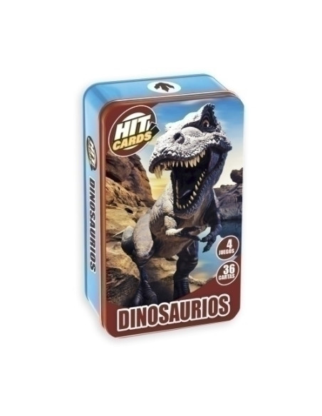 JUEGO IMAGILAND HIT CARDS CAJA METALICA DINOSAURIOS
