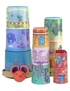 JUEGO MINILAND MYSTERY CASTLE 18 m -3 a 1 raton de peluche11 cubos aplilables