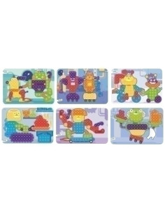 JUEGO MINILAND PEGS 15mm ROBOTS PACK de 6 3-6 años