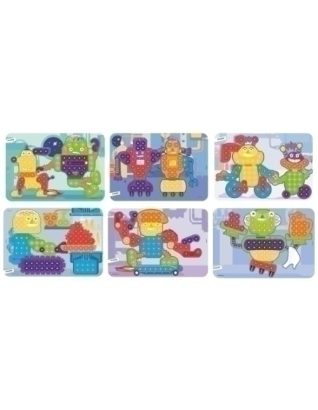 JUEGO MINILAND PEGS 15mm ROBOTS PACK de 6 3-6 años