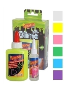 JUEGO SUPERTITE SLIME BRILLA EN LA OSCURIDAD KIT 1x PEGAMENTO 1x LIQUIDO ACTIVADOR