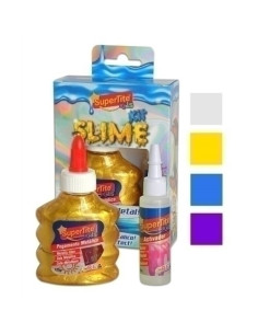 JUEGO SUPERTITE SLIME METALICO KIT 1x PEGAMENTO 1x LIQUIDO ACTIVADOR