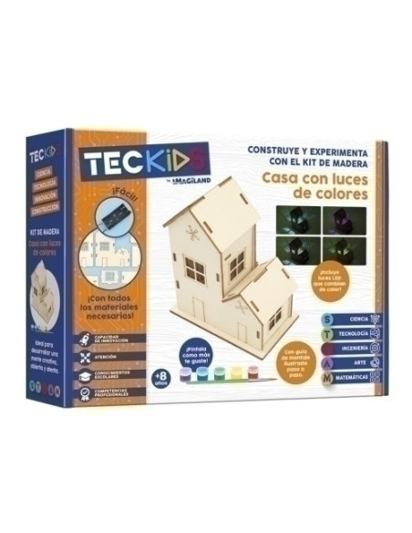 JUEGO TECKIDS IMAGILAND KIT MADERA CASA CON LUZ DE COLORES