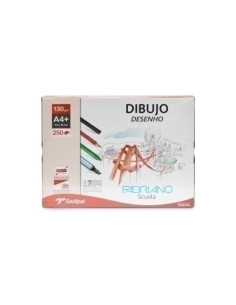 LAMINA DE DIBUJO FABRIANO 130g A4 GRANO NATURAL RECUADRO  CAJA DE 250