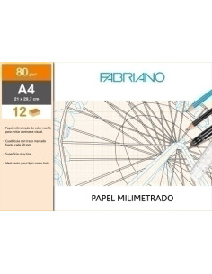 LAMINA FABRIANO MILIMETRADO 80 gr MINI-PACK de 12 A4