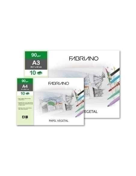 LAMINA PAPEL VEGETAL FABRIANO A3 90 gr BOLSA DE 12