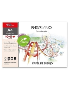 LAMINAS DIBUJO FABRIANO A4 130g 21x297 LISA BOLSA DE 10