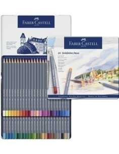 LAPICES ACUARELABLES  FABER-CASTELL GOLDFABER AQUA 1146 estuche de METAL de 48