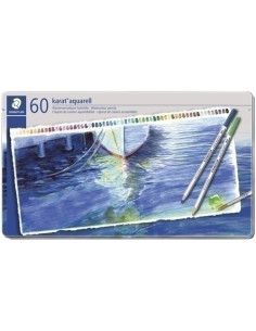 LAPICES ACUARELABLES STAEDTLER 125 KARAT estuche METAL de 60