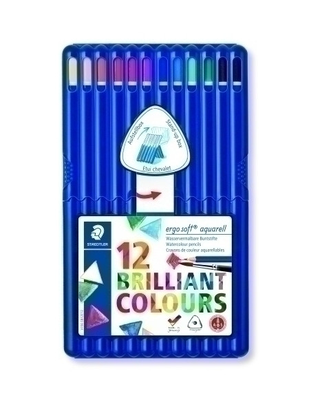 LAPICES ACUARELABLES STAEDTLER 156 ERGOSOFT AQUARELL BOX de 12