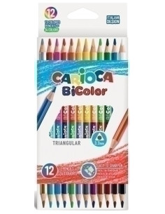 LAPICES CARIOCA BICOLOR TRIANGULAR CAJA de 12