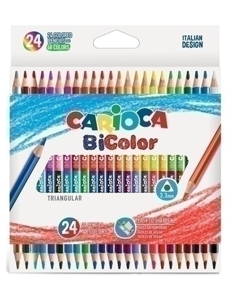 LAPICES CARIOCA BICOLOR TRIANGULAR CAJA de 24