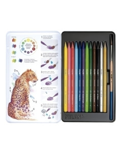 LAPICES COLOR MILAN ACUARELABLES estuche METAL de 12