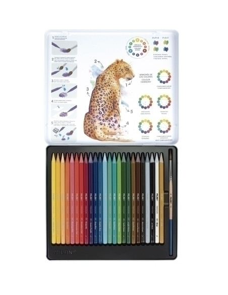 LAPICES COLOR MILAN ACUARELABLES estuche METAL de 24