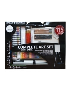 LAPICES DALER ROWNEY SET ARTE COMPLETO CON CABALLETE de 115 PIEZAS