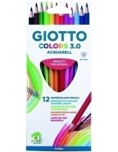 LAPICES GIOTTO COLORS AQUARELL 30 ESTUCHE DE 12