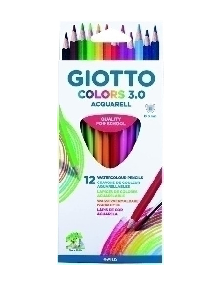 LAPICES GIOTTO COLORS AQUARELL 30 ESTUCHE DE 12