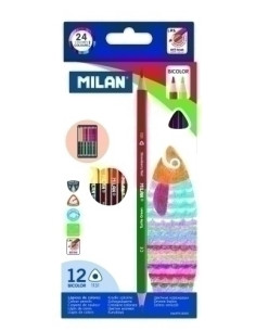 LAPICES MILAN BICOLOR CAJA DE 12