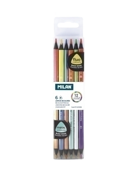 LAPICES MILAN FLUOR&METAL CAJA DE 6