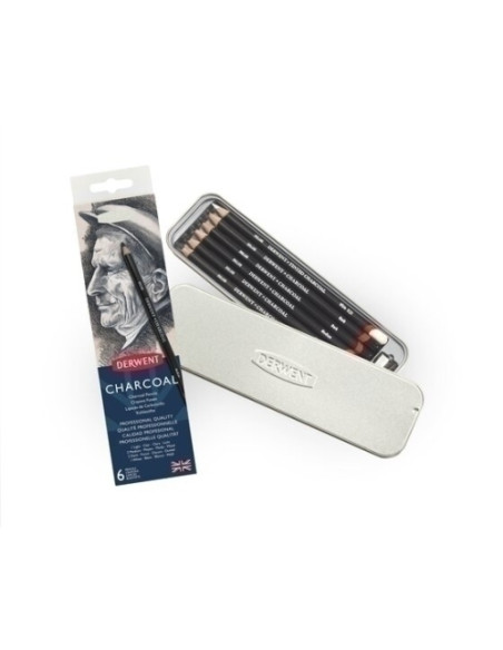 LAPICES de CARBONCILLO DERWENT CAJA DE 6