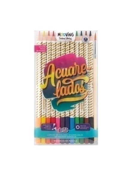 LAPICES de COLOR MOOVING ACUARELABLES ESTUCHE de 12