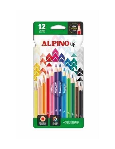 LAPICES de COLORES ALPINO UP MINA PREMIUM estuche de 12