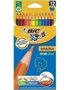 LAPICES de COLORES BIC CONTE EVOLUTION estuche de 12