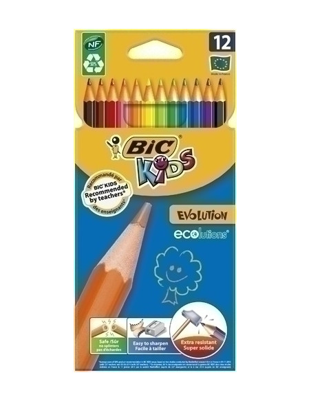 LAPICES de COLORES BIC CONTE EVOLUTION estuche de 12