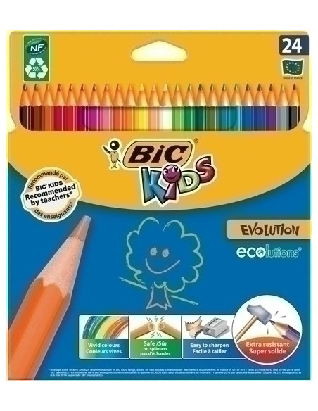 LAPICES de COLORES BIC CONTE EVOLUTION estuche de 24
