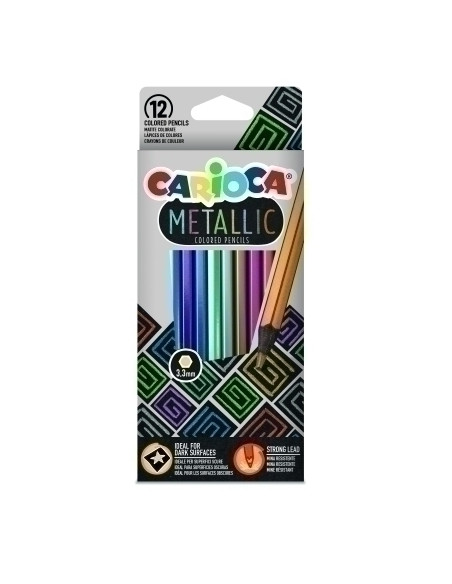 LAPICES de COLORES CARIOCA METALLIC CAJA de 12