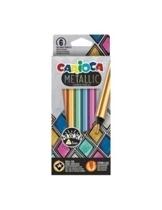 LAPICES de COLORES CARIOCA METALLIC CAJA de 6