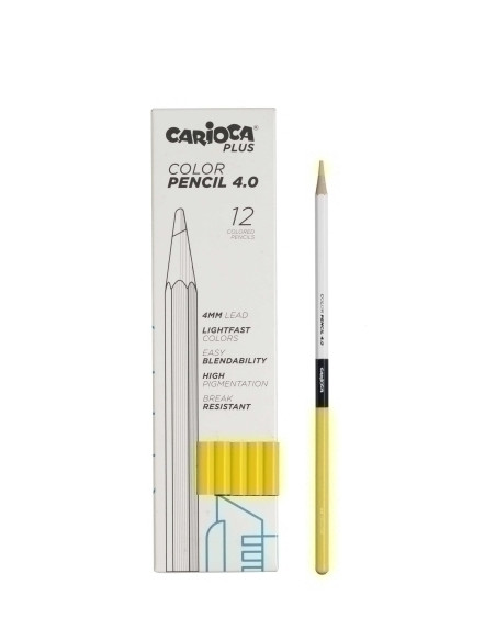 LAPICES de COLORES CARIOCA PLUS CAJA de 12 AMARILLO