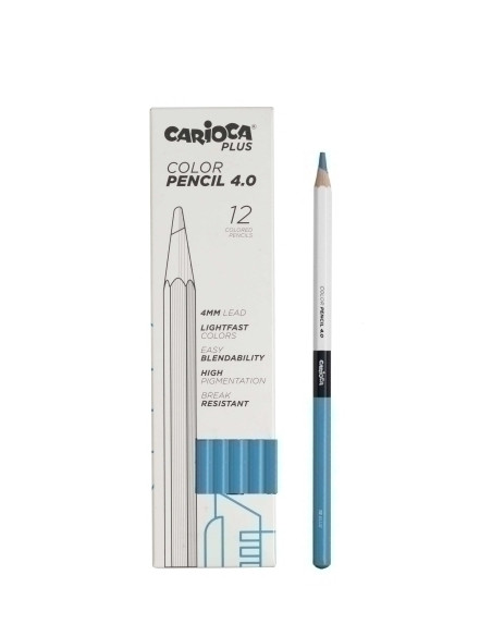 LAPICES de COLORES CARIOCA PLUS CAJA de 12 AZUL CLARO