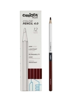 LAPICES de COLORES CARIOCA PLUS CAJA de 12 CASTAÑO