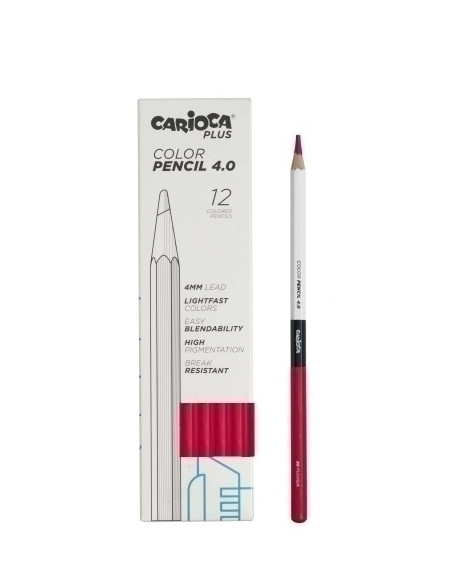 LAPICES de COLORES CARIOCA PLUS CAJA de 12 FUCSIA