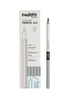 LAPICES de COLORES CARIOCA PLUS CAJA de 12 GRIS CLARO