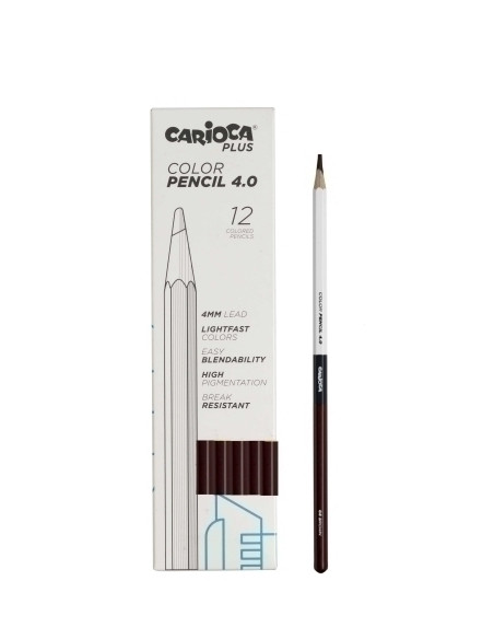 LAPICES de COLORES CARIOCA PLUS CAJA de 12 MARRON