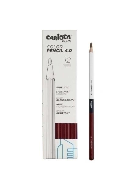 LAPICES de COLORES CARIOCA PLUS CAJA de 12 MARRON CLARO