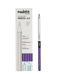 LAPICES de COLORES CARIOCA PLUS CAJA de 12 MORADO CLARO
