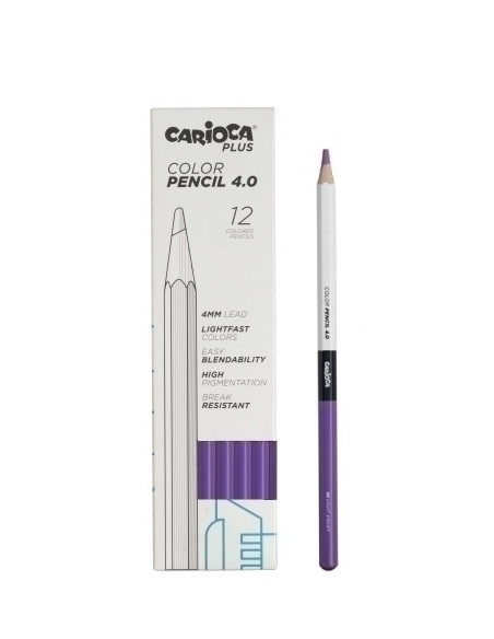 LAPICES de COLORES CARIOCA PLUS CAJA de 12 MORADO CLARO