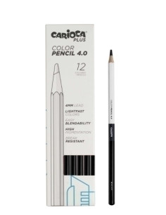 LAPICES de COLORES CARIOCA PLUS CAJA de 12 NEGRO