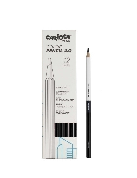 LAPICES de COLORES CARIOCA PLUS CAJA de 12 NEGRO