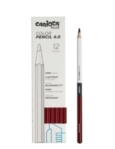 LAPICES de COLORES CARIOCA PLUS CAJA de 12 ROJO OSCURO