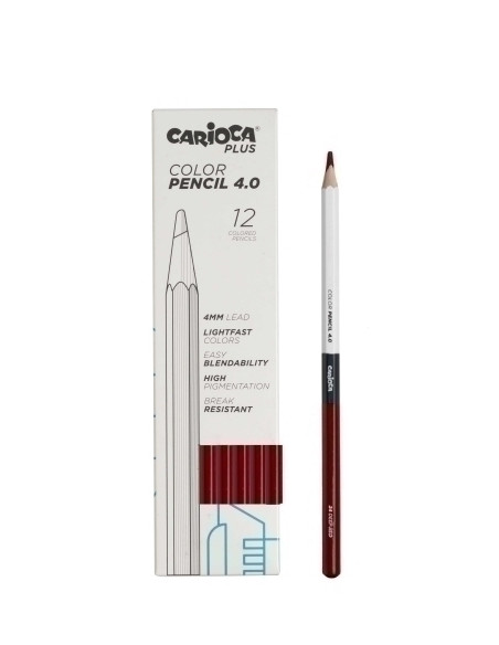 LAPICES de COLORES CARIOCA PLUS CAJA de 12 ROJO OSCURO