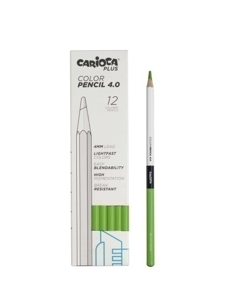 LAPICES de COLORES CARIOCA PLUS CAJA de 12 VERDE CLARO