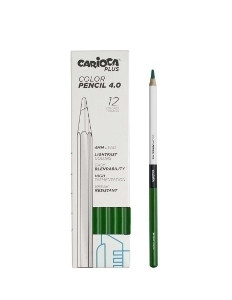 LAPICES de COLORES CARIOCA PLUS CAJA de 12 VERDE MENTA