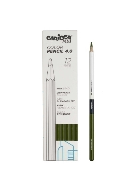 LAPICES de COLORES CARIOCA PLUS CAJA de 12 VERDE OSCURO