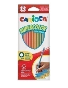 LAPICES de COLORES CARIOCA SUPERCOLOR CAJA de 12