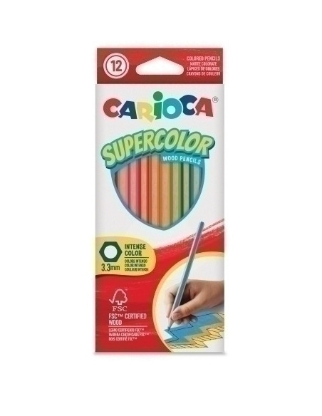 LAPICES de COLORES CARIOCA SUPERCOLOR CAJA de 12