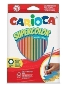 LAPICES de COLORES CARIOCA SUPERCOLOR CAJA de 18